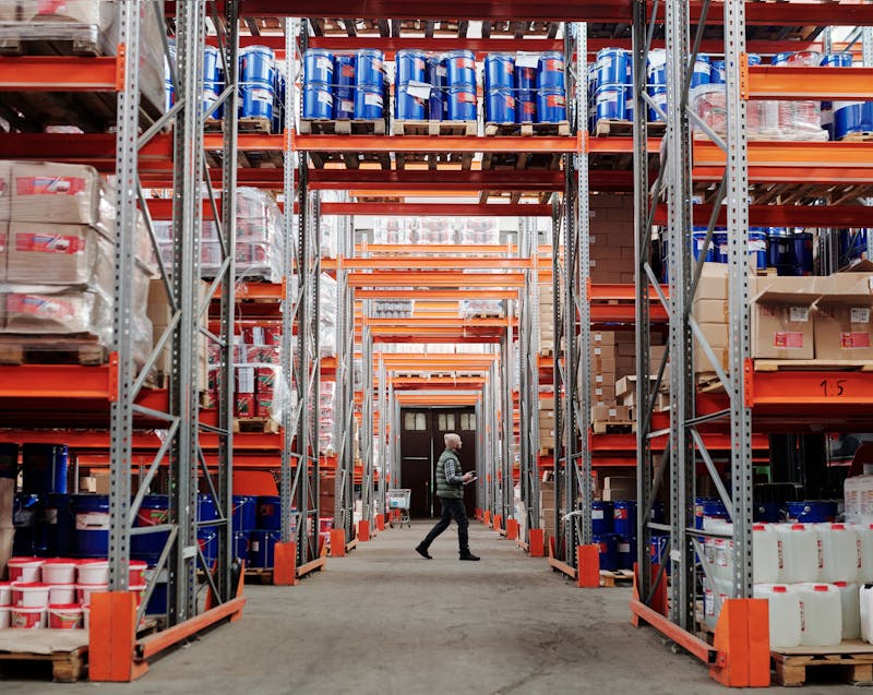 inside a warehouse