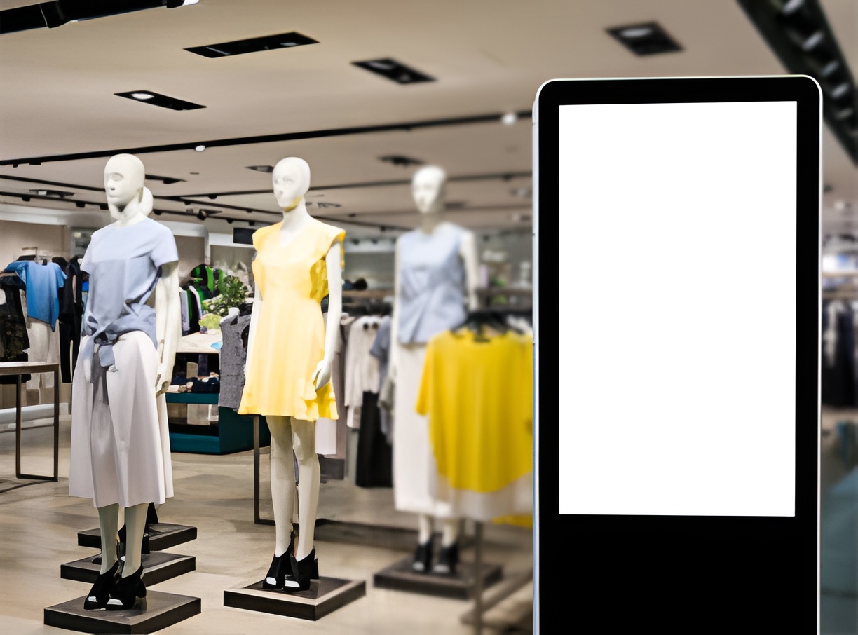 digital signage in a boutique