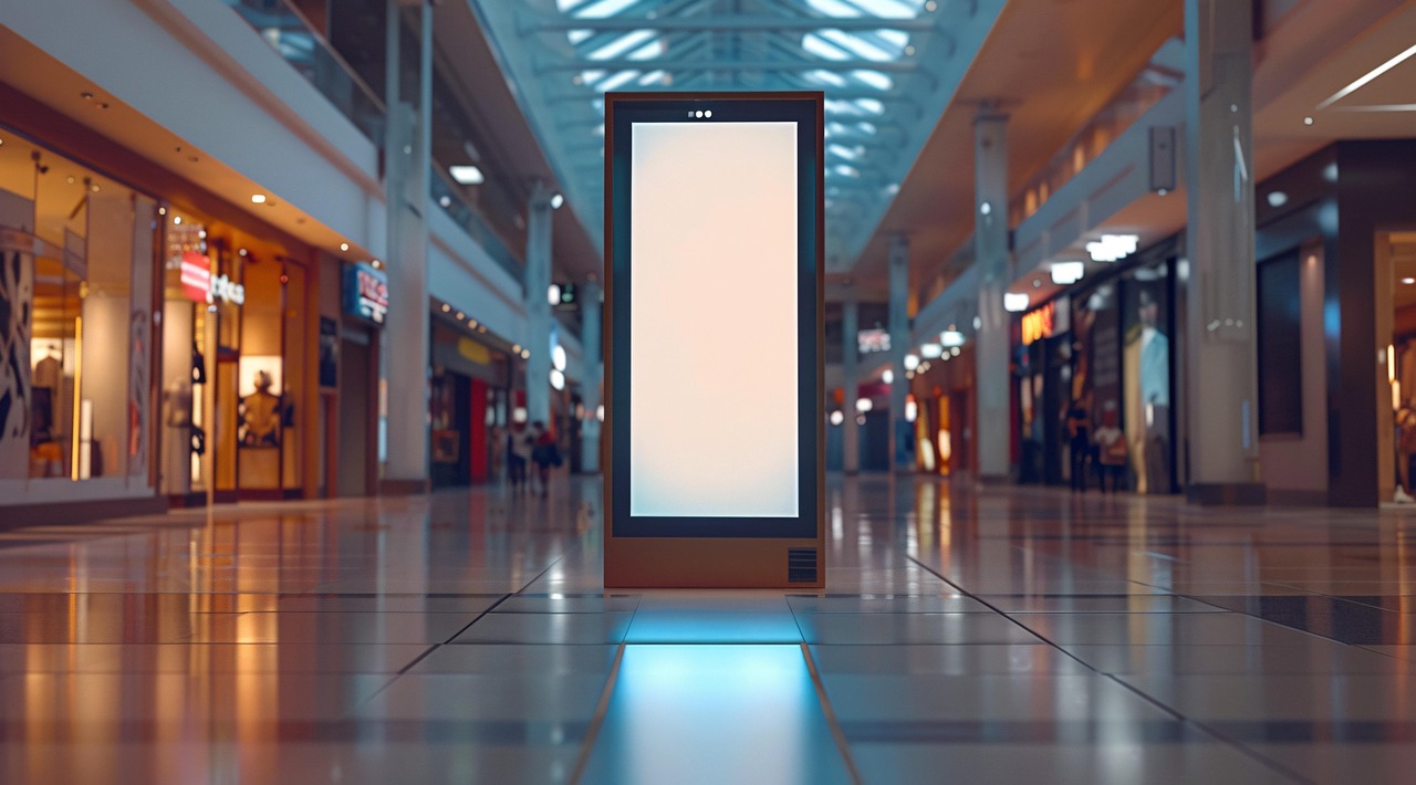 digital signage in a shopping mall