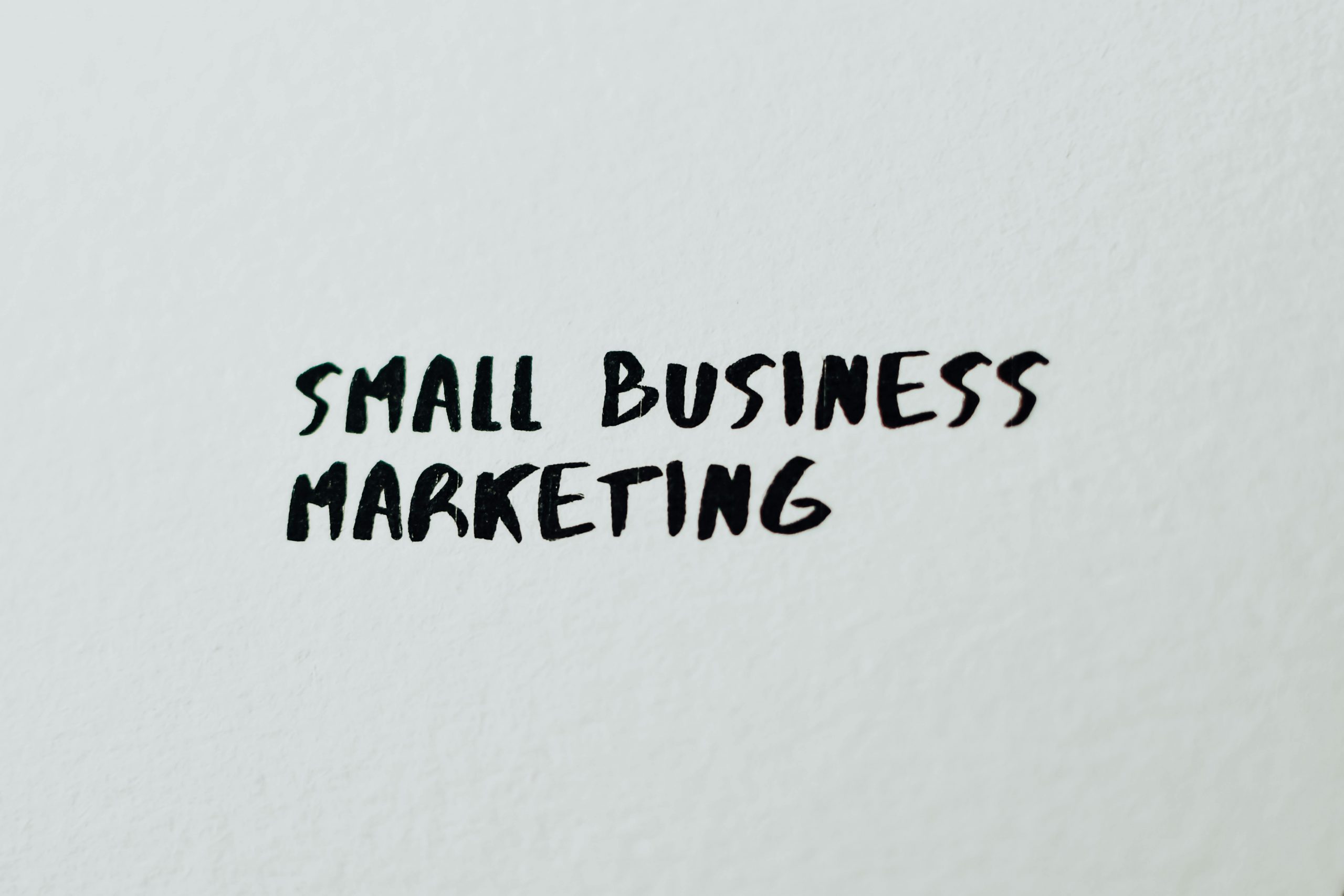 'small business marketing' written on a piece of paper